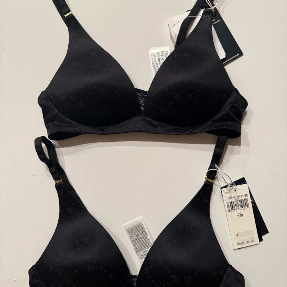 Ralph Lauren Comfort Collection Repeat-logo Wireless T-Shirt Bras 32B